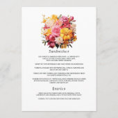 Roze en Gele Bloemige Bruiloft Menu (Achterkant)