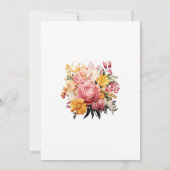 Roze en Gele Bloemige Bruiloft Save The Date (Achterkant)