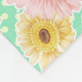 Roze en Gele Bloemmotief Fleece Deken (Hoek)