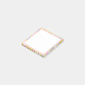 Roze en gele bloempatronen Post-It Notes (Schuin)