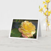 Roze en gele bloemroos kaart (Gele Bloem)