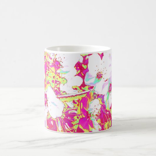 Roze en gele bloesem Mok (Center)