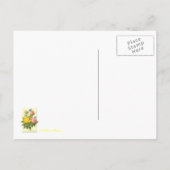 Roze en gele botanische Rozen Blank Briefkaart (Achterkant)