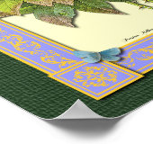 Roze en gele botanische Rozen Poster (Hoek)