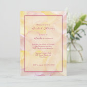Roze en Gele Bridal Shower Invitations Kaart (Staand voorkant)
