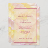 Roze en Gele Bridal Shower Invitations Kaart (Voorkant / Achterkant)