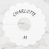 Roze en gele Cactus Flowers Wijnglaslabel (Achterkant)