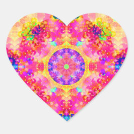 Roze en gele caleidoscoop Fractal Stickers