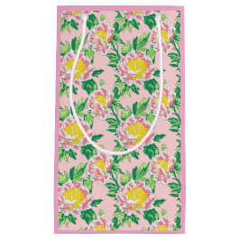 Roze en Gele Chinoiserie Bloemen Klein Cadeauzakje