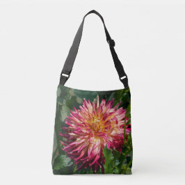 Roze en Gele Chrysanthemum Bloemstuk Crossbody Tas