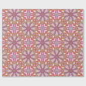 Roze en gele cirkel Mandala Cadeaupapier (Vlak)