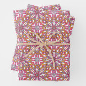 Roze en gele cirkel Mandala Inpakpapier Vel (In situ)