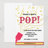 Roze en gele confetti baby shower kaart (Voorkant / Achterkant)