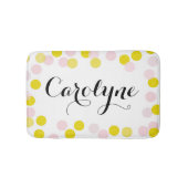 Roze en Gele Confetti Stippen Patroon Gepersonalis Badmat (Voorkant)