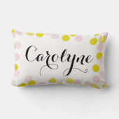 Roze en Gele Confetti Stippen Patroon Gepersonalis Kussen (Achterkant)