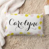 Roze en Gele Confetti Stippen Patroon Gepersonalis Kussen (Deken)