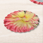 Roze en gele Dahlia Kartonnen Onderzetters (Gekanteld)