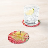 Roze en gele Dahlia Kartonnen Onderzetters (Insitu)