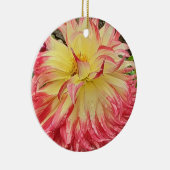 Roze en Gele Dahlia keramische siervoorwerpen Keramisch Ornament (Rechts)