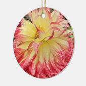 Roze en Gele Dahlia keramische siervoorwerpen Keramisch Ornament (Links)