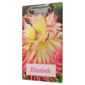 Roze en gele Dahlia Klembord (Links)