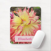 Roze en gele Dahlia Muismat (Met muis)