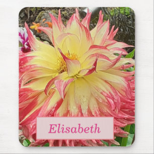 Roze en gele Dahlia Muismat