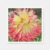 Roze en gele Dahlia Servet (Voorkant)