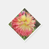 Roze en gele Dahlia Servet (Hoek)