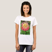 Roze en gele Dahlia T-shirt (Voorkant volledig)
