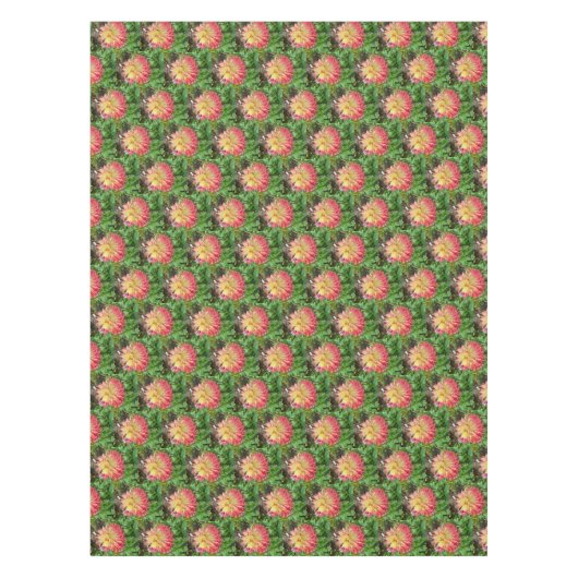 Roze en gele Dahlia Tafelkleed (Voorkant)