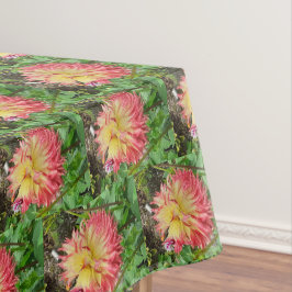 Roze en gele Dahlia Tafelkleed