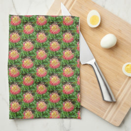 Roze en gele Dahlia Tea Towel Theedoek