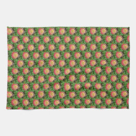 Roze en gele Dahlia Tea Towel Theedoek