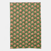 Roze en gele Dahlia Tea Towel Theedoek (Verticaal)