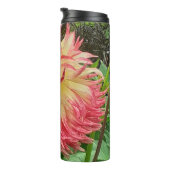 Roze en gele Dahlia Thermosbeker (Geroteerd rechts)