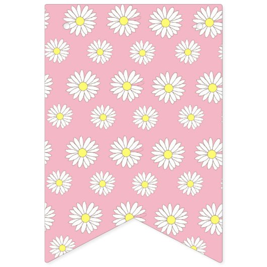 Roze en Gele Daisies Theme Baby shower Vlaggen Vlaggetjes (Tweede vlag)