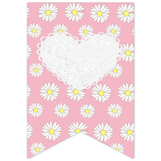 Roze en Gele Daisies Theme Baby shower Vlaggen Vlaggetjes (Eerste vlag)