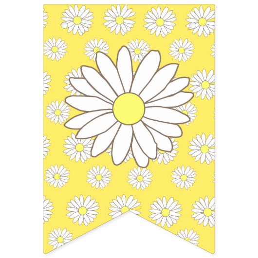 Roze en Gele Daisies Theme Baby shower Vlaggen Vlaggetjes (Derde vlag)