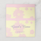 Roze en Gele Daisy Bruiloft Plaats Kaart Plaatskaartje (Buitenkant ongevouwen)