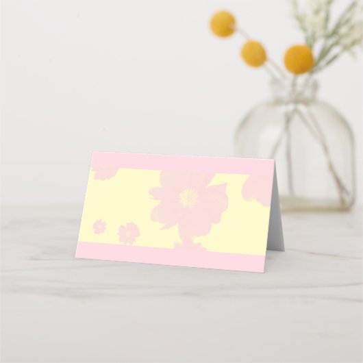 Roze en Gele Daisy Bruiloft Plaats Kaart Plaatskaartje (Achterkant)