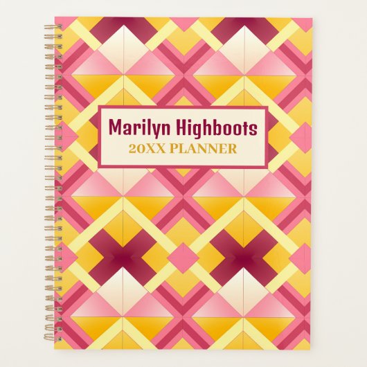 Roze en gele diamanten planner (Voorkant)
