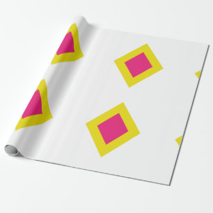 Roze en gele diamantvormen cadeaupapier