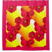 Roze en gele douwergordijn douchegordijn (Voorkant)