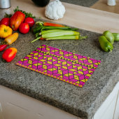 Roze en Gele Driehoeken Patroon Snijplank