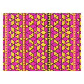 Roze en Gele Driehoeken Patroon Tafelkleed (Voorkant (Horizontaal))