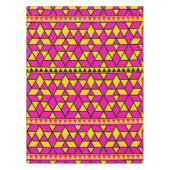 Roze en Gele Driehoeken Patroon Tafelkleed (Voorkant)
