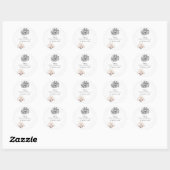 roze en gele Elegante boeket Bloemige bruiloft  Ronde Sticker (Vel)