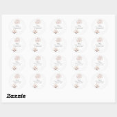 roze en gele Elegante boeket Bloemige bruiloft  Ronde Sticker (Vel)