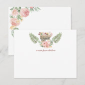 Roze en gele Floral Bouquet kunst Notitiekaartje (Voorkant / Achterkant)